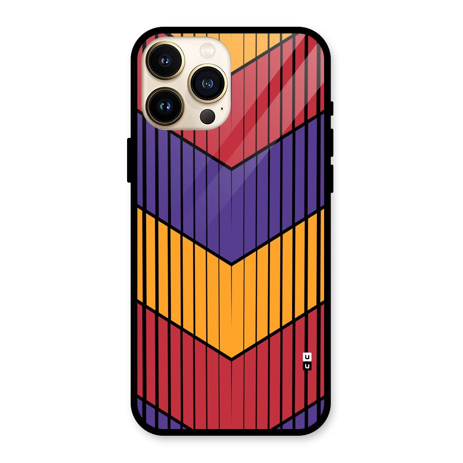 Angular Stripes Glass Back Case for iPhone 13 Pro Max