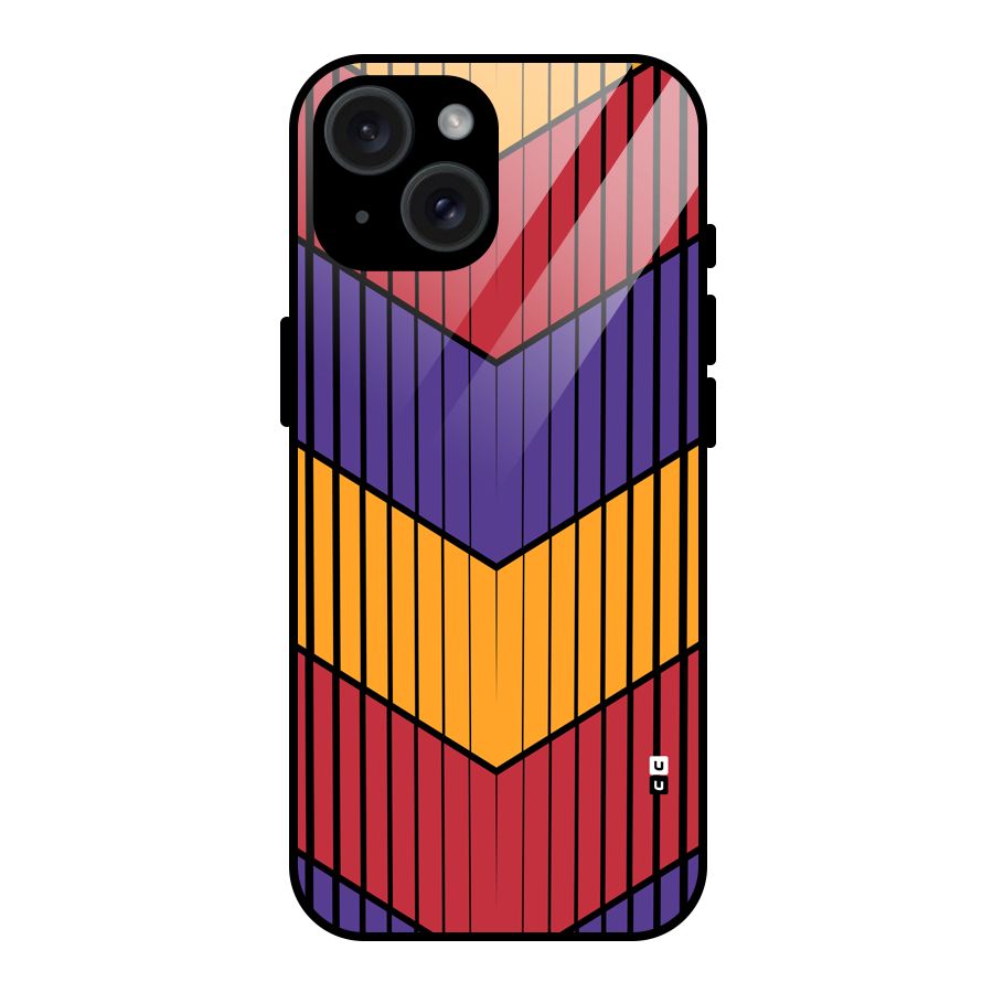 Angular Stripes Glass Back Case for iPhone 15