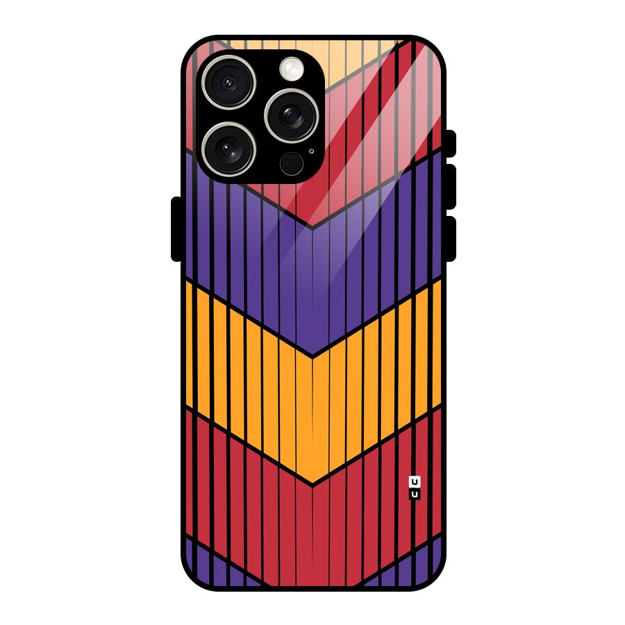 Angular Stripes Glass Back Case for iPhone 15 Pro Max