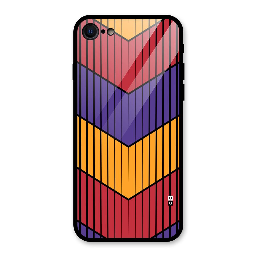 Angular Stripes Glass Back Case for iPhone SE 2022