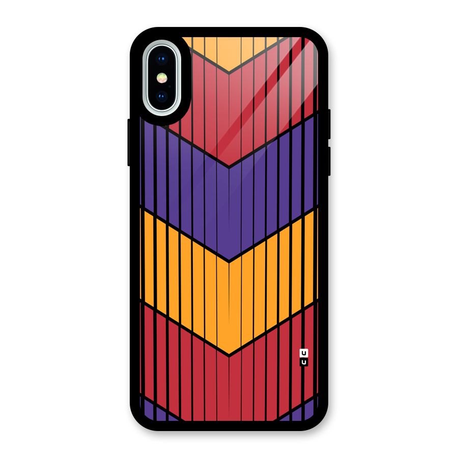 Angular Stripes Glass Back Case for iPhone XS