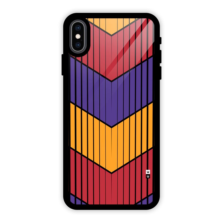 Angular Stripes Glass Back Case for iPhone XS Max
