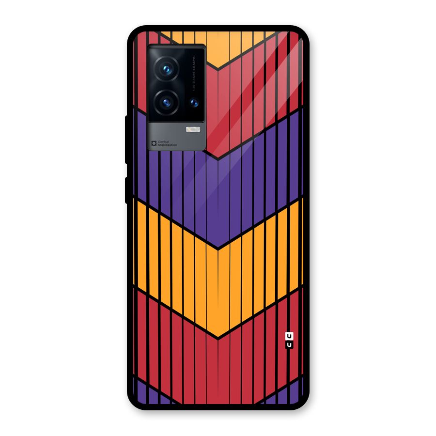Angular Stripes Glass Back Case for iQOO 9 5G