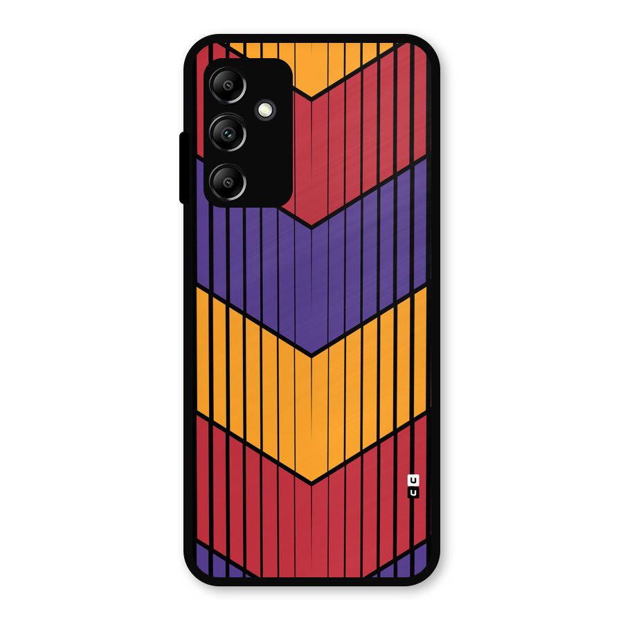 Angular Stripes Metal Back Case for Galaxy A14 5G