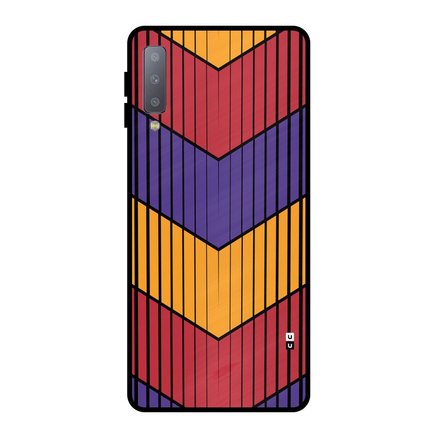 Angular Stripes Metal Back Case for Galaxy A7 (2018)