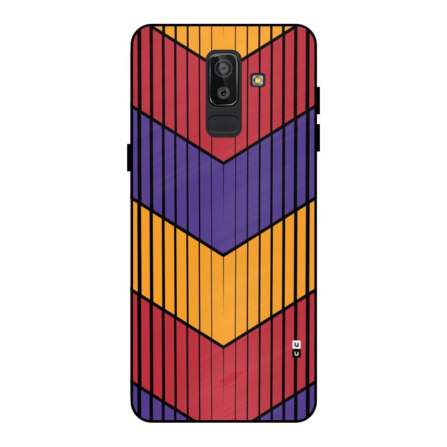 Angular Stripes Metal Back Case for Galaxy J8