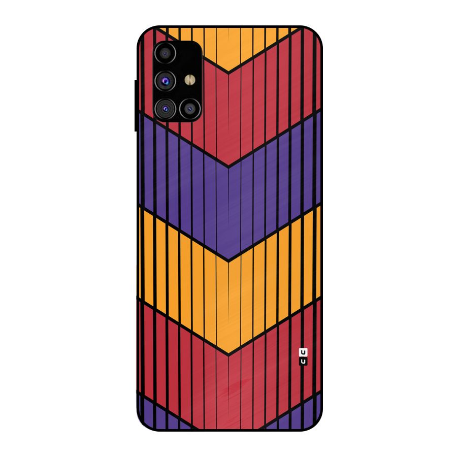 Angular Stripes Metal Back Case for Galaxy M31s