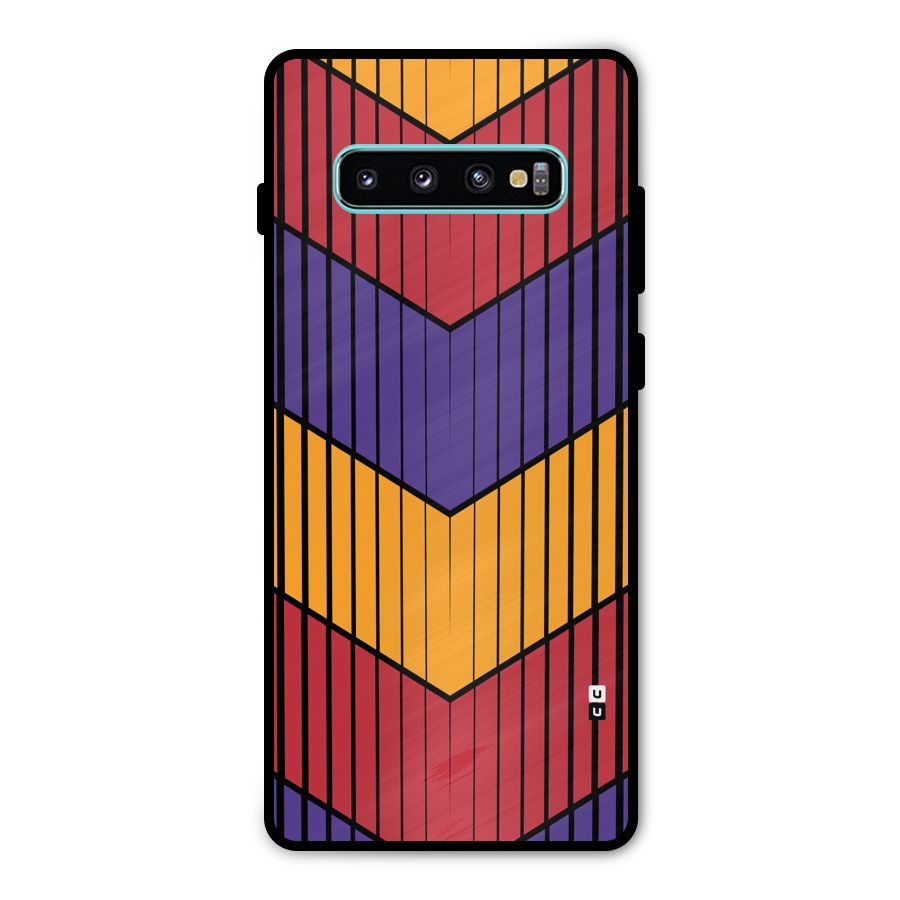 Angular Stripes Metal Back Case for Galaxy S10 Plus