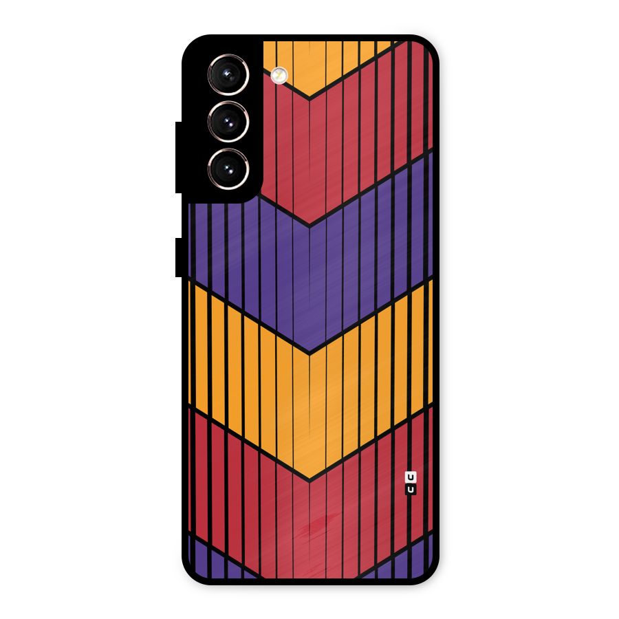 Angular Stripes Metal Back Case for Galaxy S21 5G