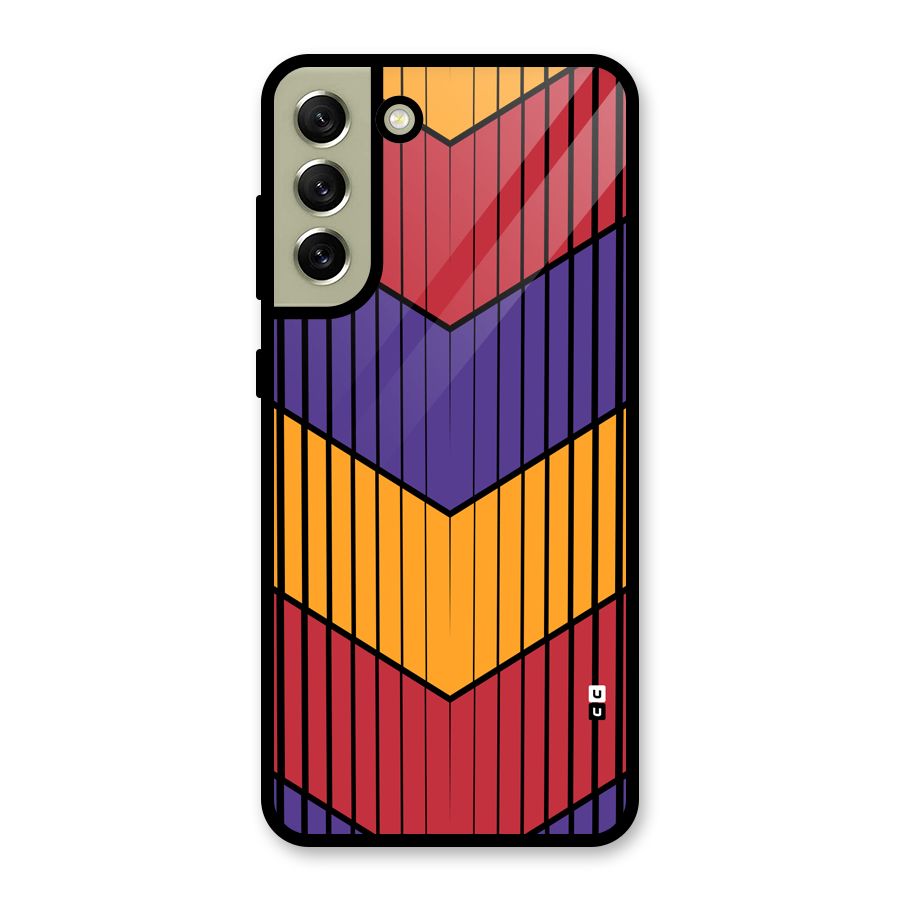 Angular Stripes Metal Back Case for Galaxy S21 FE 5G (2023)