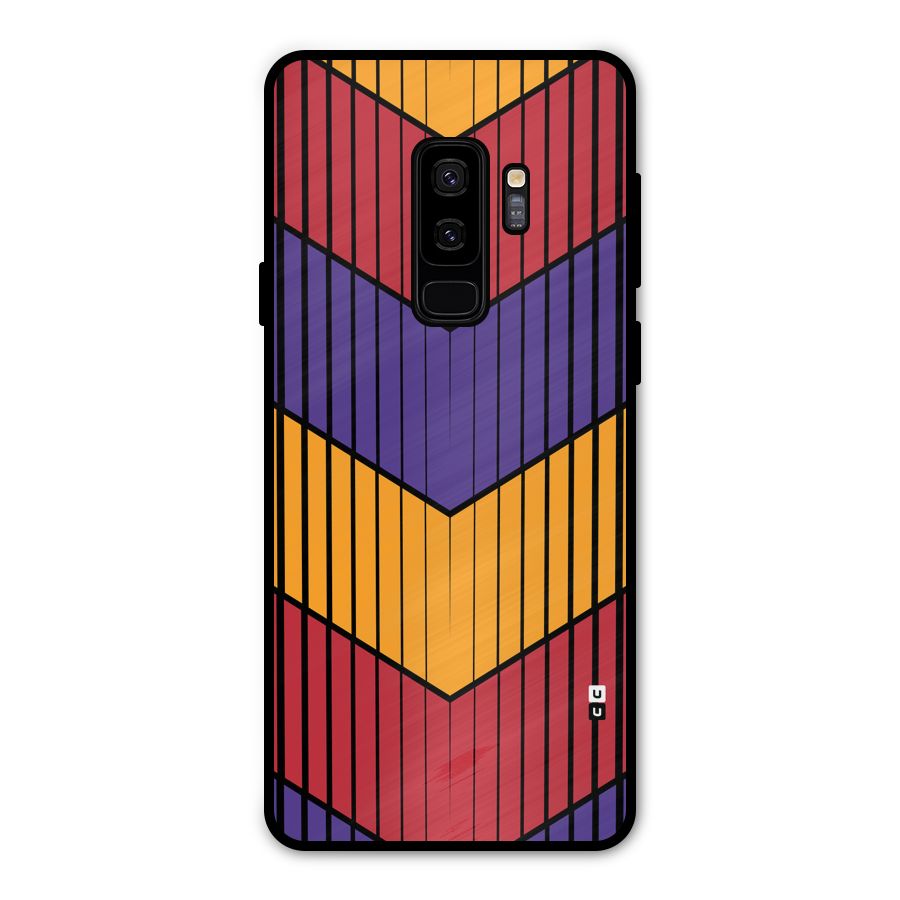 Angular Stripes Metal Back Case for Galaxy S9 Plus
