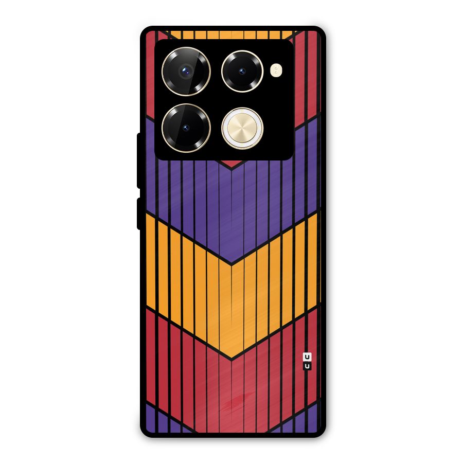 Angular Stripes Metal Back Case for Infinix Note 40 Pro