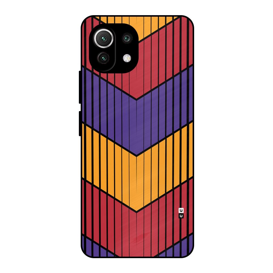 Angular Stripes Metal Back Case for Mi 11 Lite NE 5G