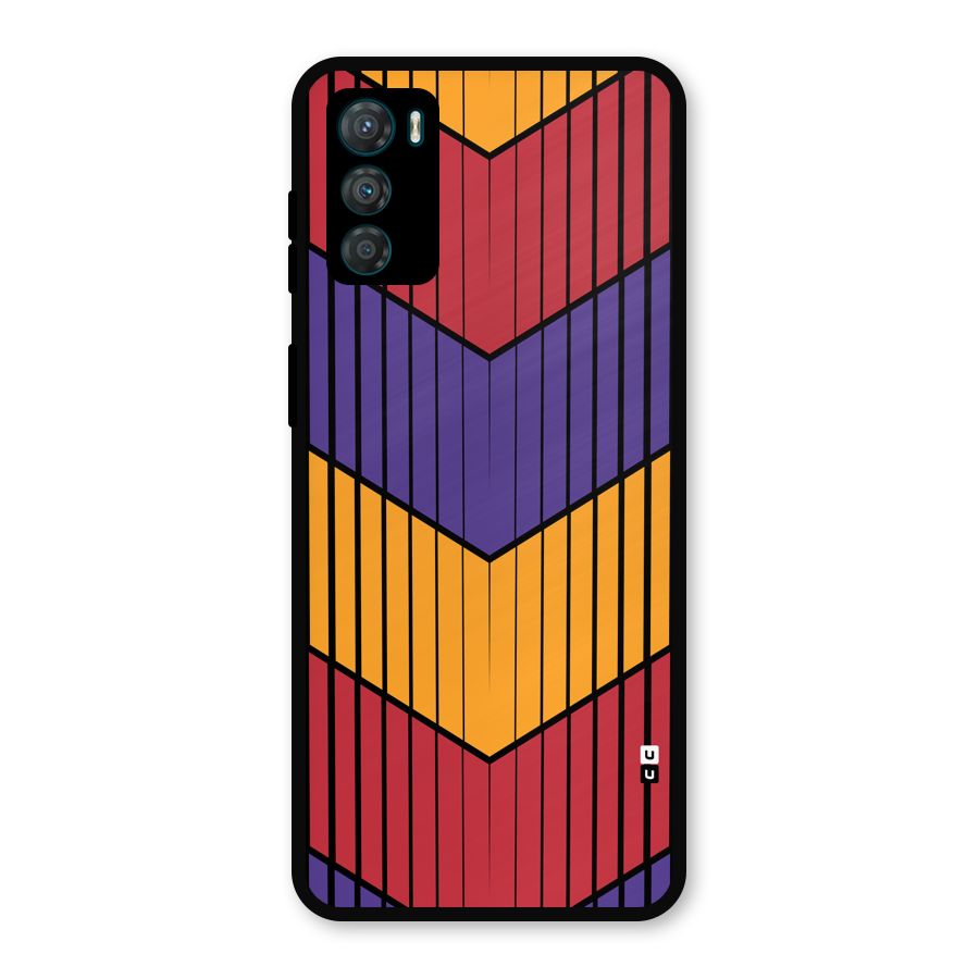 Angular Stripes Metal Back Case for Moto G42