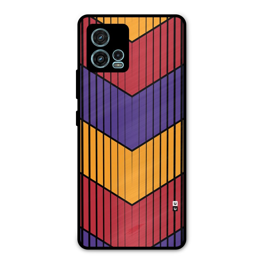 Angular Stripes Metal Back Case for Moto G72
