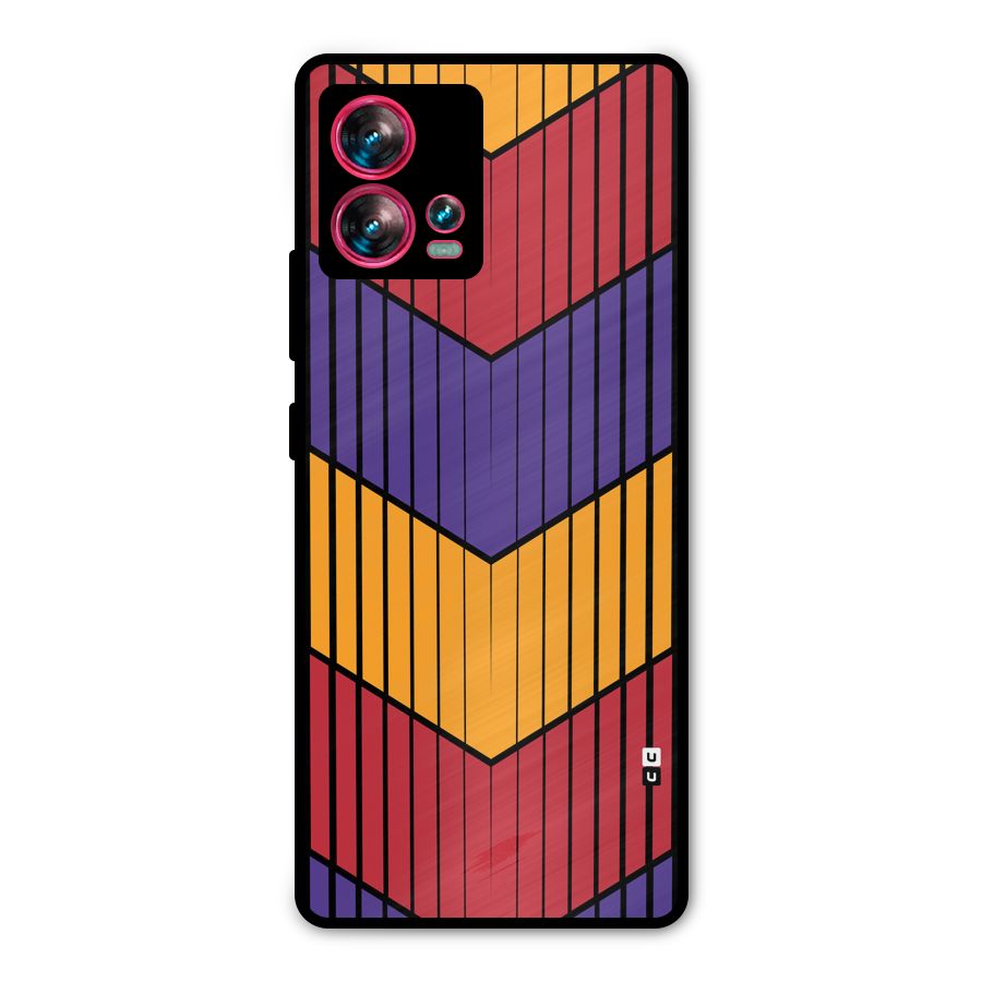 Angular Stripes Metal Back Case for Motorola Edge 30 Fusion