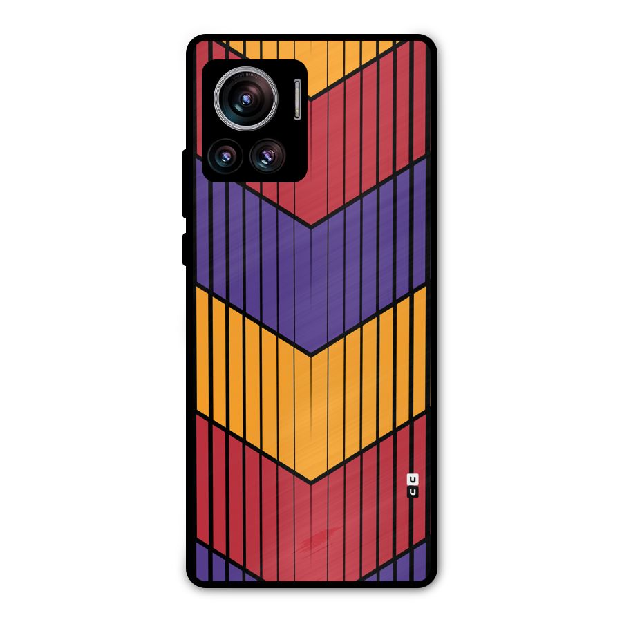 Angular Stripes Metal Back Case for Motorola Edge 30 Ultra