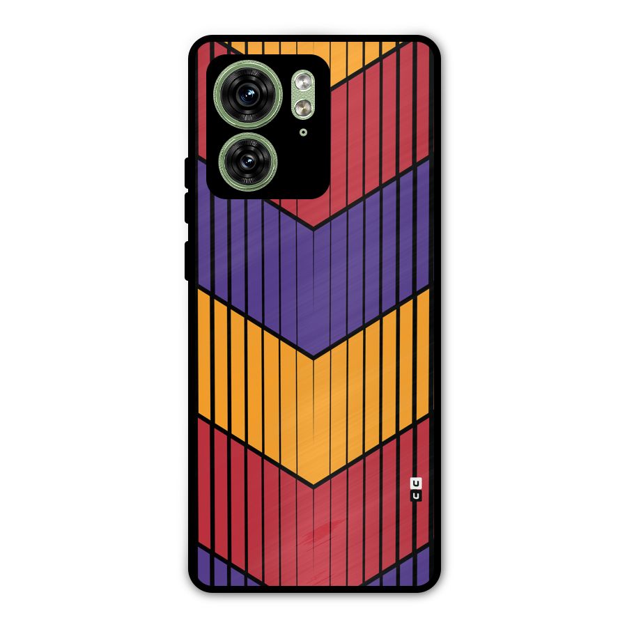 Angular Stripes Metal Back Case for Motorola Edge 40 5G