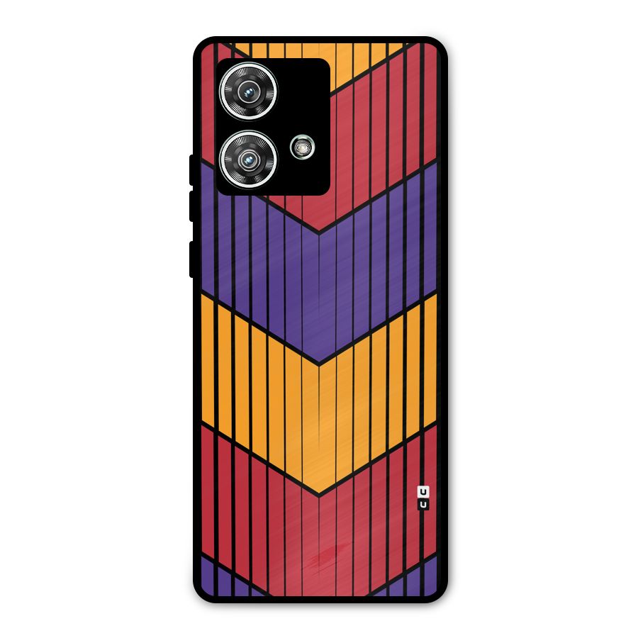Angular Stripes Metal Back Case for Motorola Edge 40 Neo
