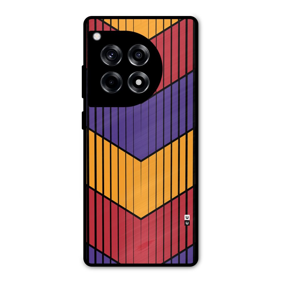 Angular Stripes Metal Back Case for OnePlus 12R