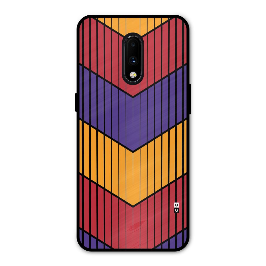 Angular Stripes Metal Back Case for OnePlus 7