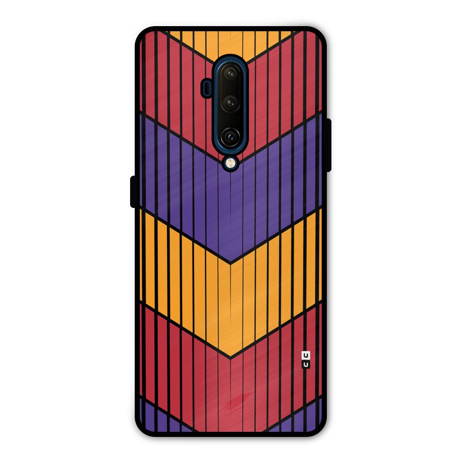 Angular Stripes Metal Back Case for OnePlus 7T Pro