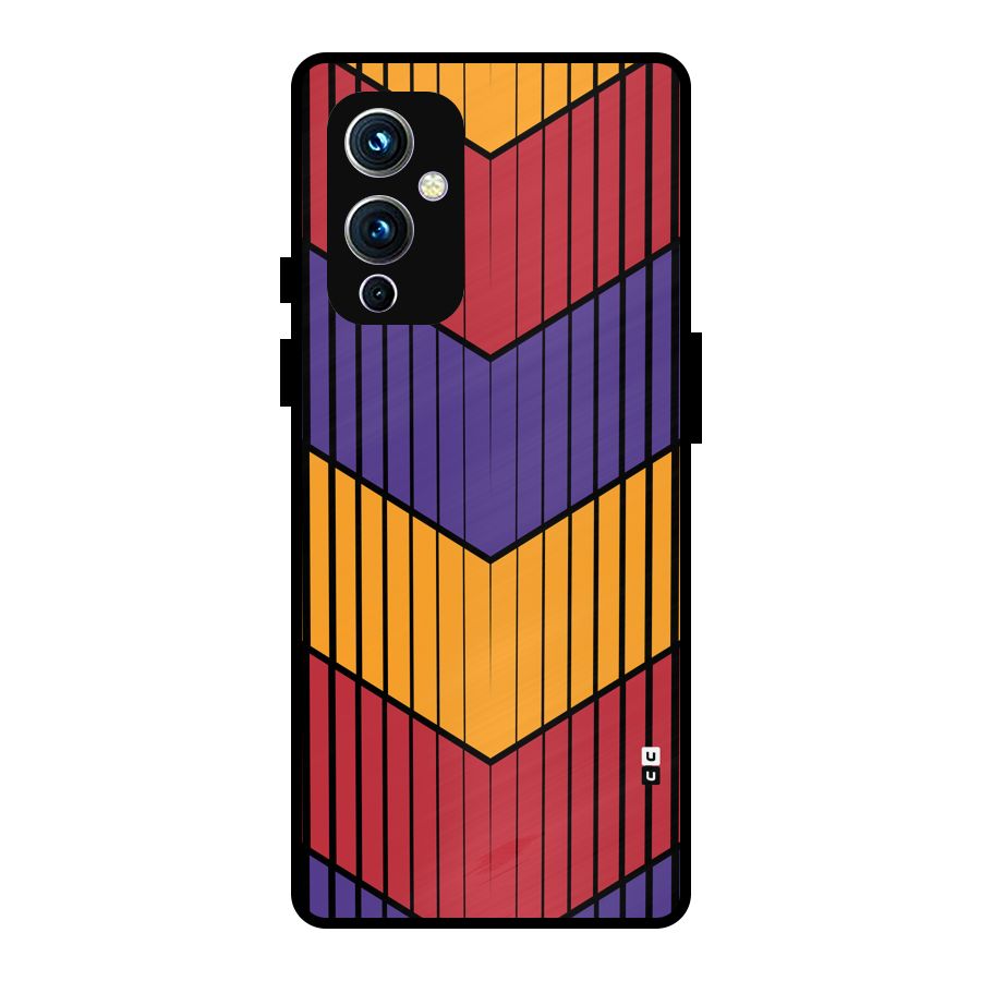 Angular Stripes Metal Back Case for OnePlus 9