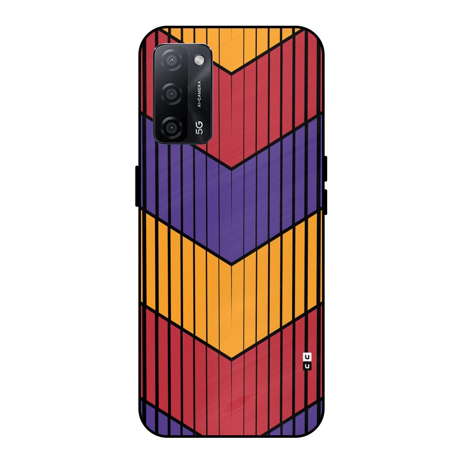 Angular Stripes Metal Back Case for Oppo A53s 5G
