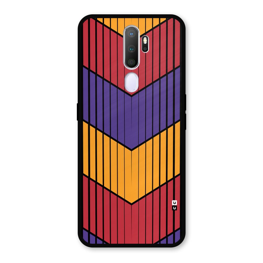 Angular Stripes Metal Back Case for Oppo A5 (2020)