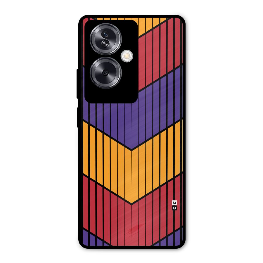 Angular Stripes Metal Back Case for Oppo A79 5G