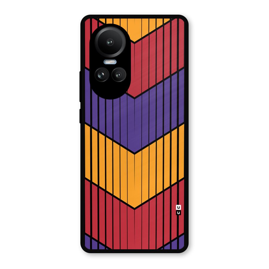 Angular Stripes Metal Back Case for Oppo Reno10