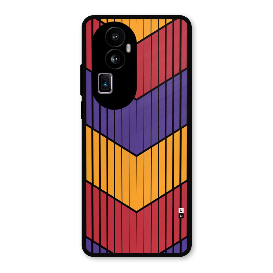 Angular Stripes Metal Back Case for Oppo Reno10 Pro Plus