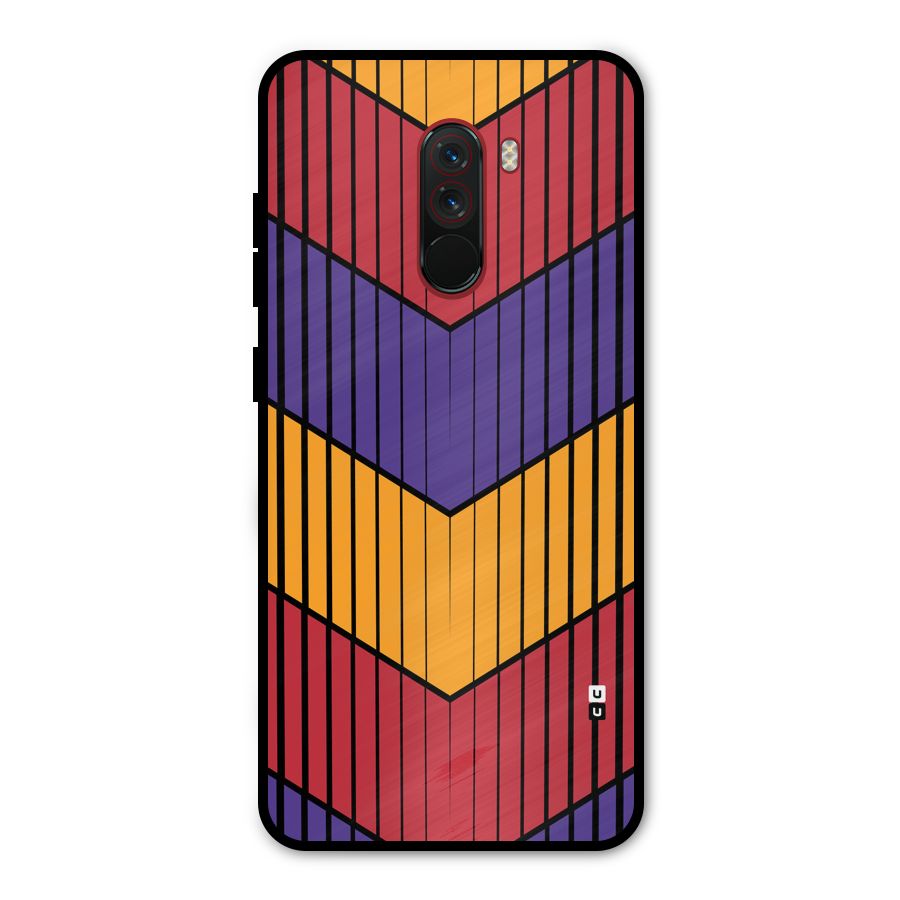 Angular Stripes Metal Back Case for Poco F1