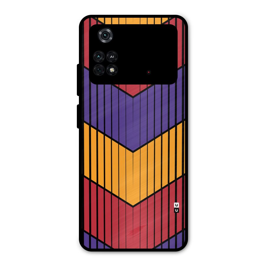 Angular Stripes Metal Back Case for Poco M4 Pro 4G