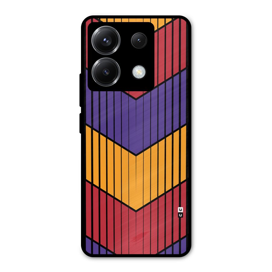 Angular Stripes Metal Back Case for Poco X6