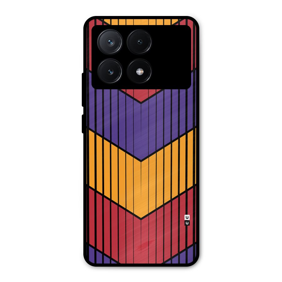Angular Stripes Metal Back Case for Poco X6 Pro