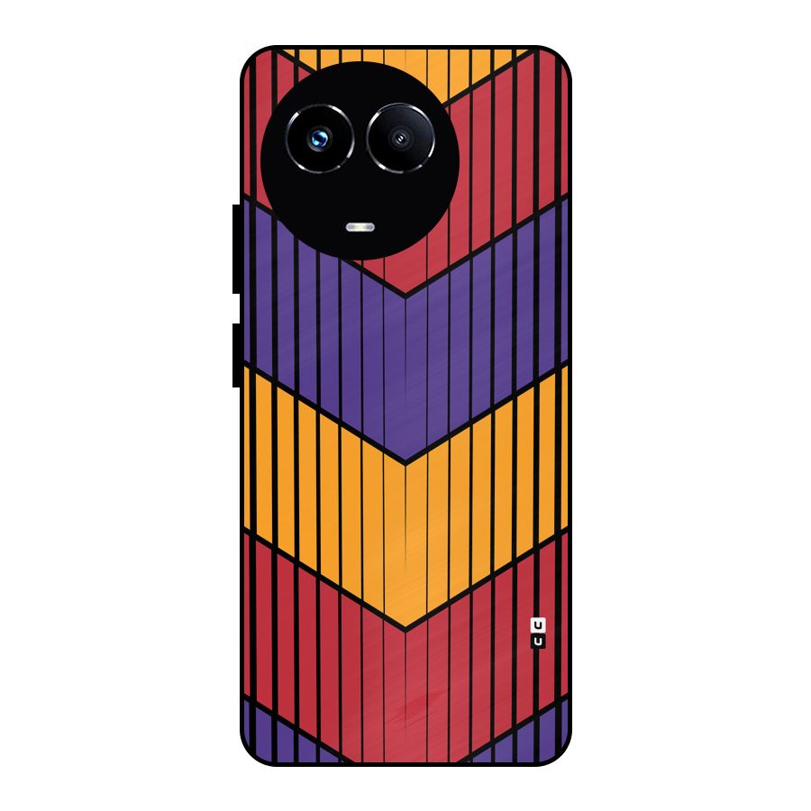 Angular Stripes Metal Back Case for Realme 11X