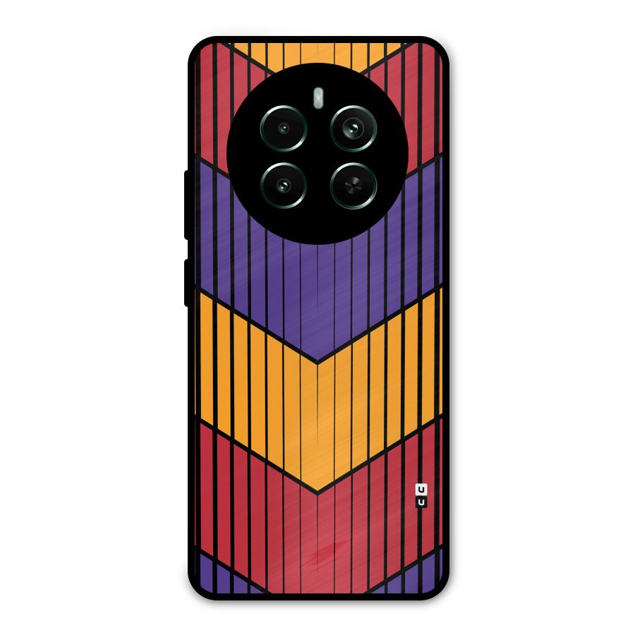 Angular Stripes Metal Back Case for Realme 12 Pro Plus