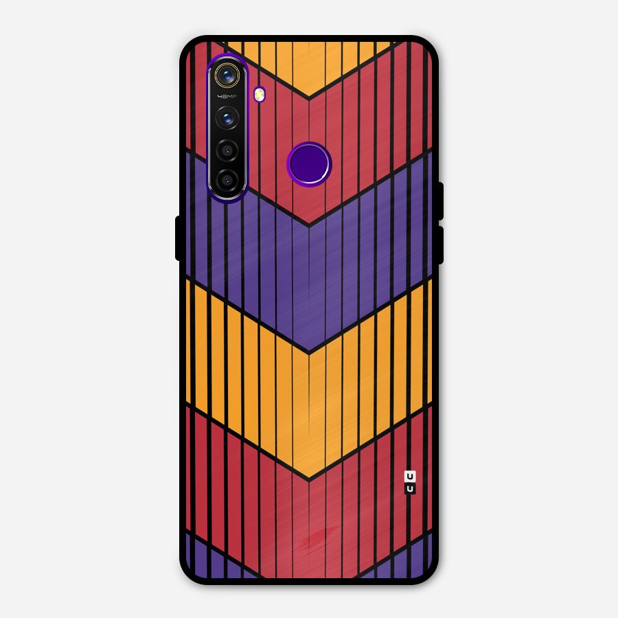 Angular Stripes Metal Back Case for Realme 5 Pro