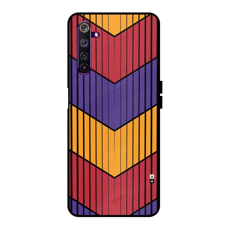 Angular Stripes Metal Back Case for Realme 6 Pro