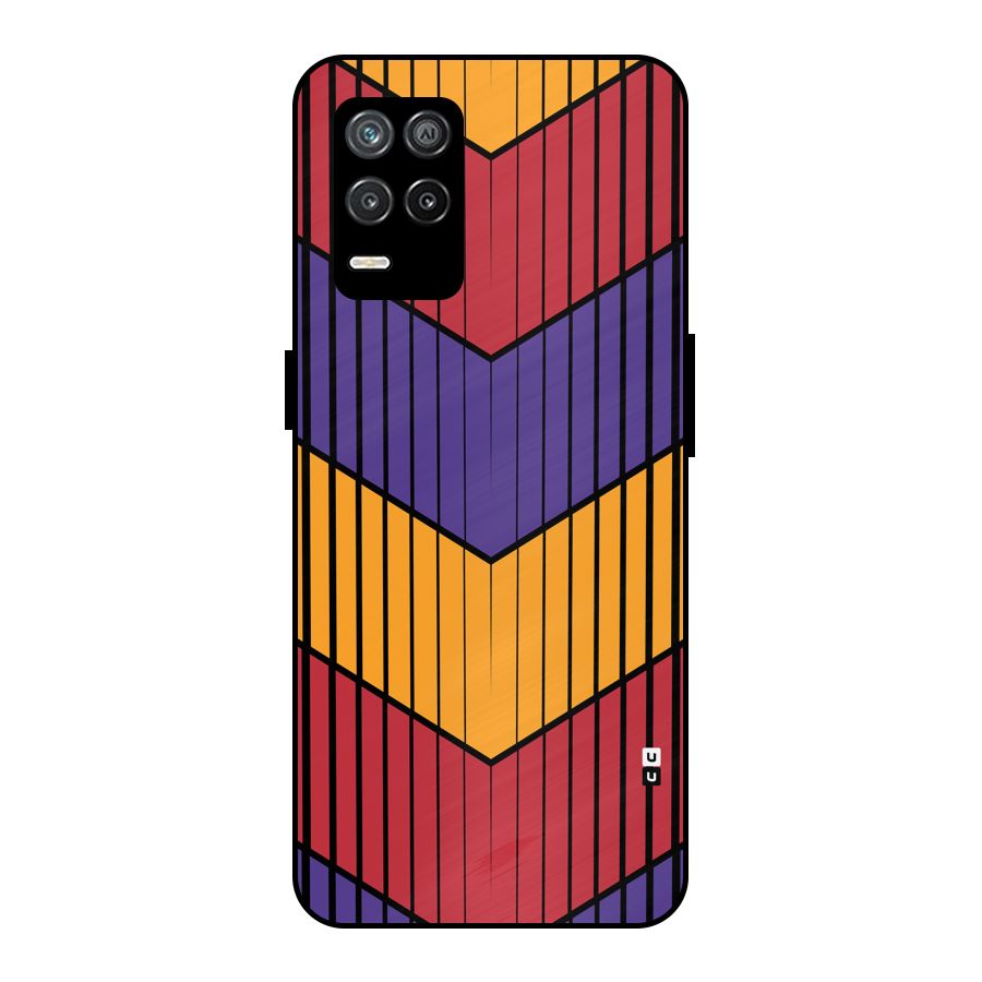 Angular Stripes Metal Back Case for Realme 8 5G
