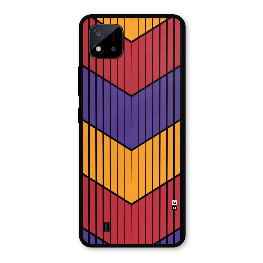 Angular Stripes Metal Back Case for Realme C11 2021