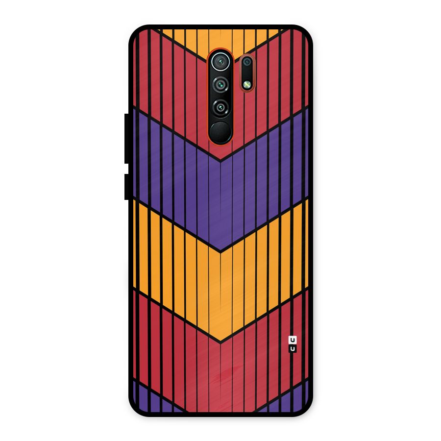Angular Stripes Metal Back Case for Redmi 9 Prime