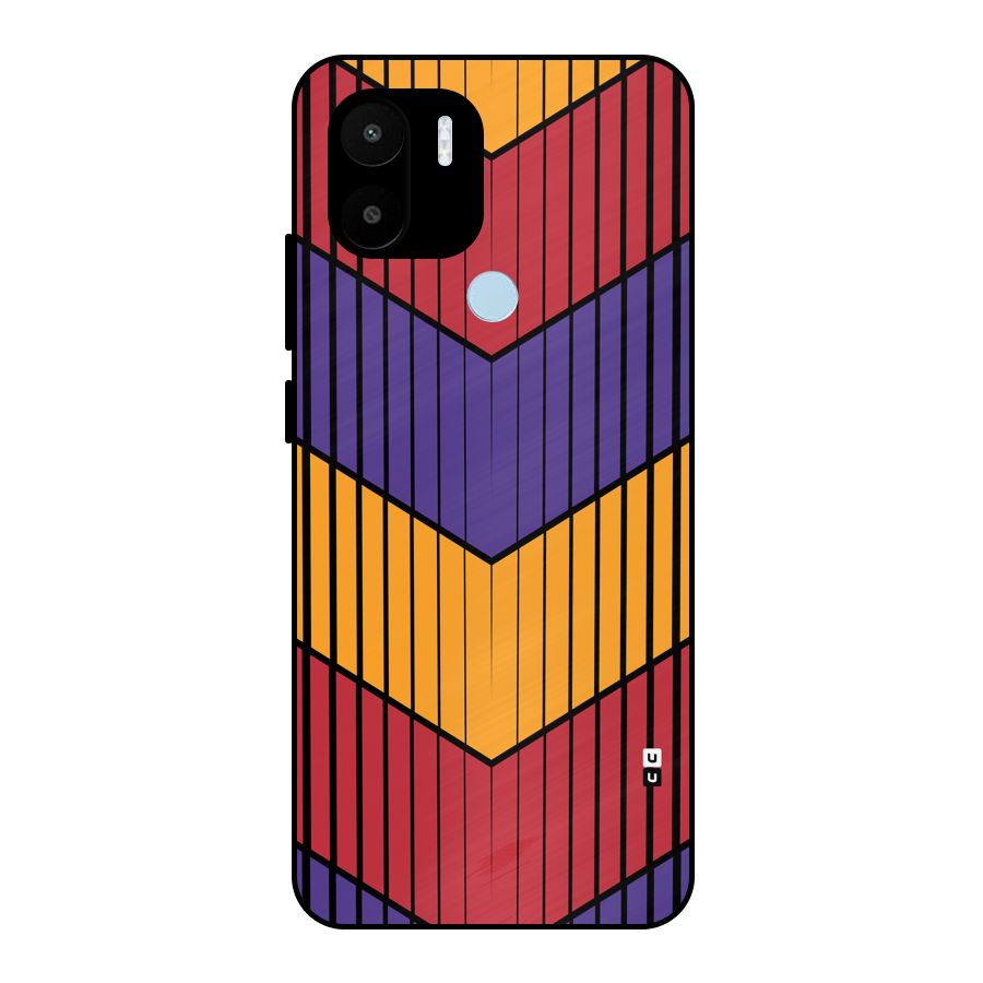 Angular Stripes Metal Back Case for Redmi A1 Plus
