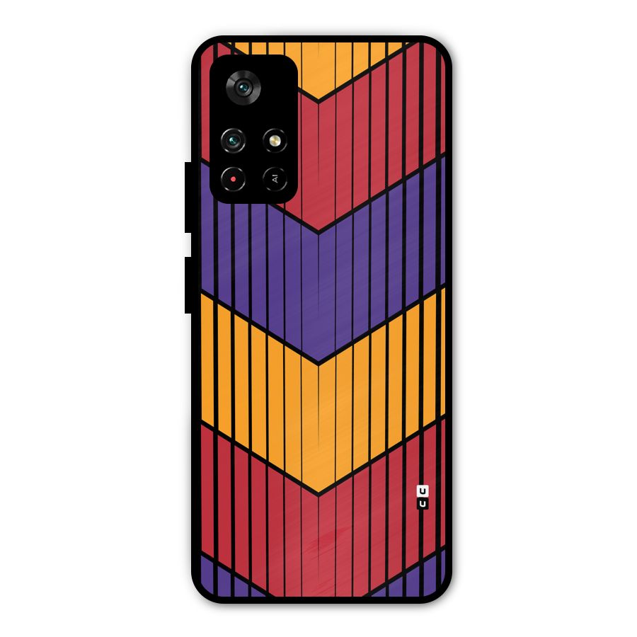 Angular Stripes Metal Back Case for Redmi Note 11T 5G