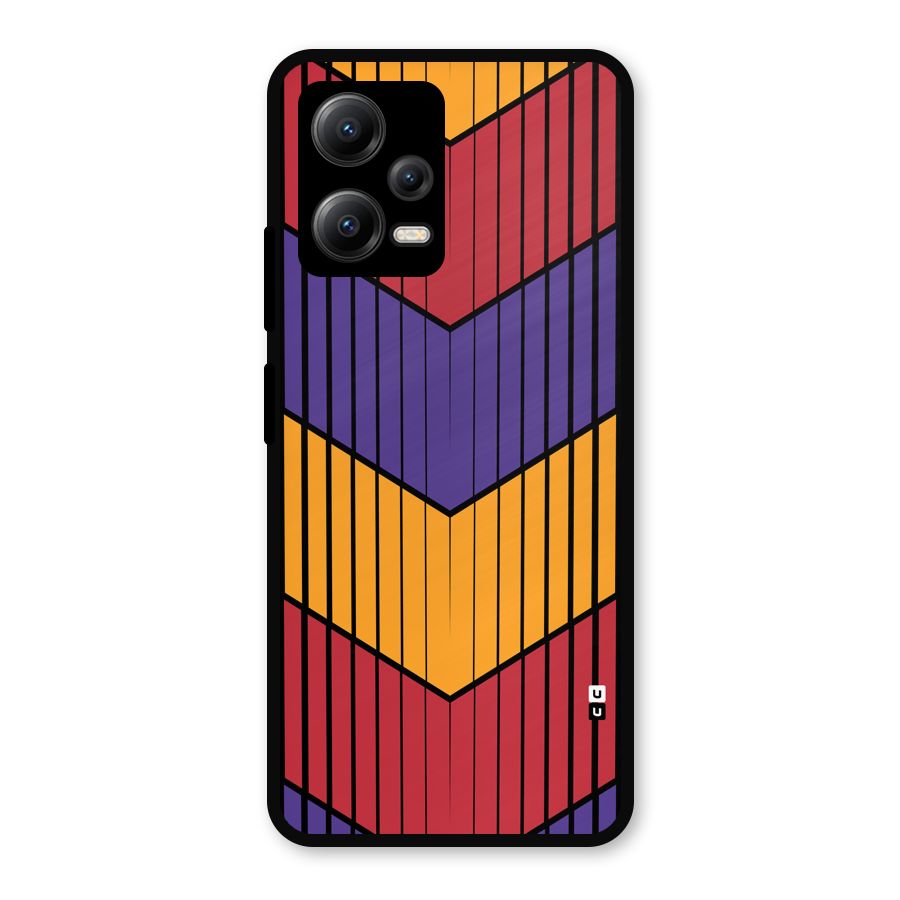 Angular Stripes Metal Back Case for Redmi Note 12 5G