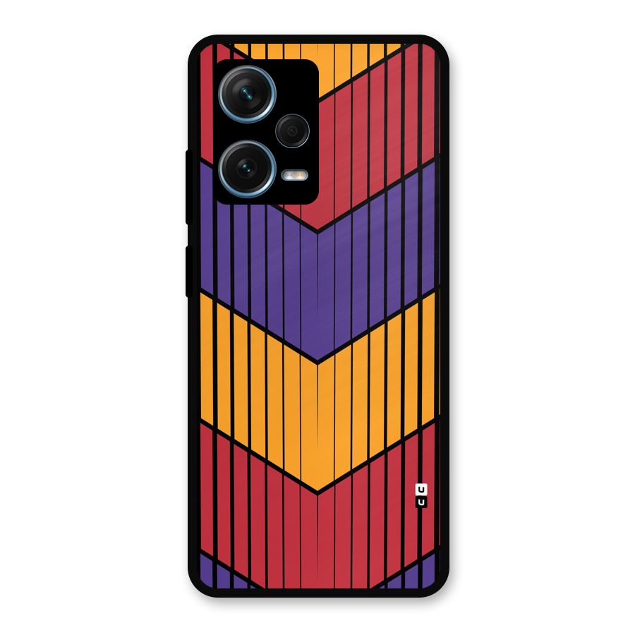 Angular Stripes Metal Back Case for Redmi Note 12 Pro Plus 5G