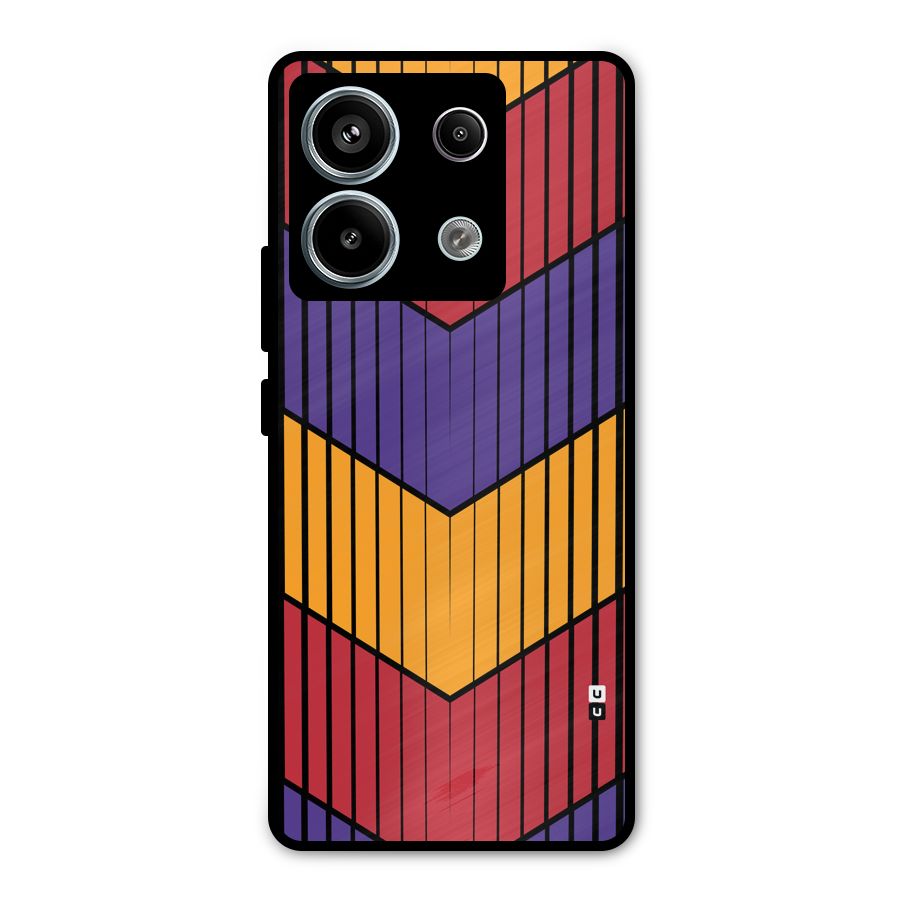 Angular Stripes Metal Back Case for Redmi Note 13 Pro 5G