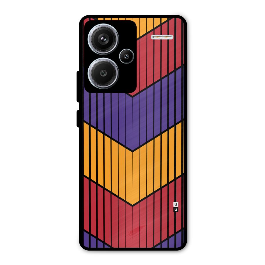 Angular Stripes Metal Back Case for Redmi Note 13 Pro Plus