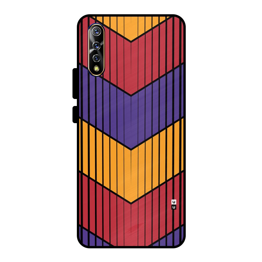 Angular Stripes Metal Back Case for Vivo S1
